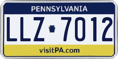 PA license plate LLZ7012