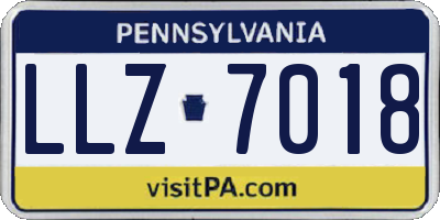 PA license plate LLZ7018