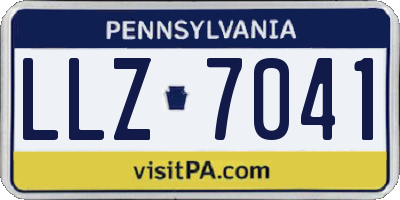 PA license plate LLZ7041
