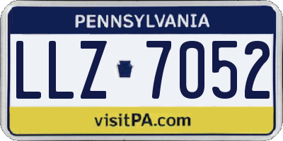 PA license plate LLZ7052