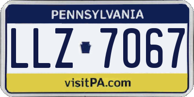 PA license plate LLZ7067