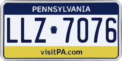 PA license plate LLZ7076