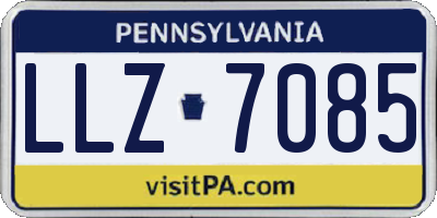 PA license plate LLZ7085