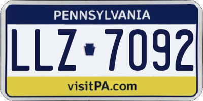 PA license plate LLZ7092