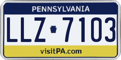 PA license plate LLZ7103
