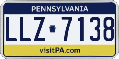 PA license plate LLZ7138