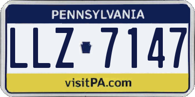 PA license plate LLZ7147
