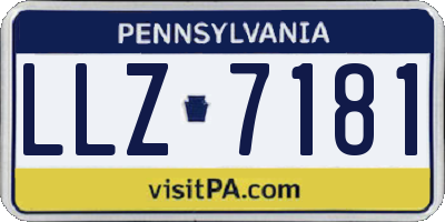 PA license plate LLZ7181