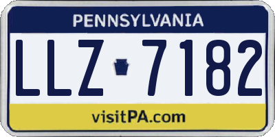 PA license plate LLZ7182