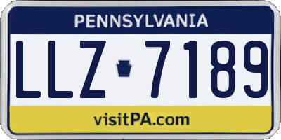 PA license plate LLZ7189