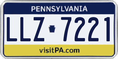 PA license plate LLZ7221