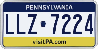 PA license plate LLZ7224