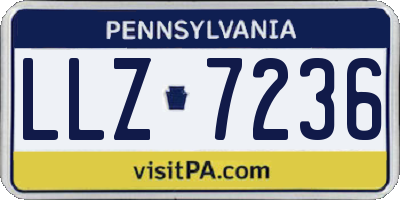PA license plate LLZ7236