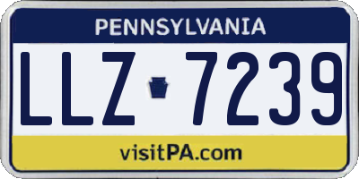 PA license plate LLZ7239