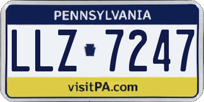 PA license plate LLZ7247