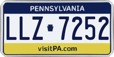 PA license plate LLZ7252
