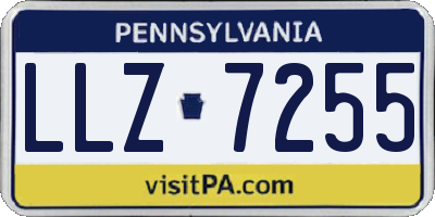 PA license plate LLZ7255