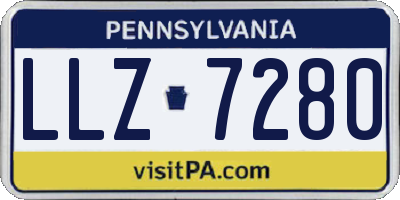 PA license plate LLZ7280