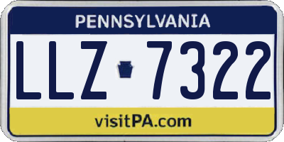 PA license plate LLZ7322