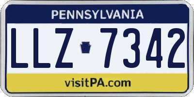 PA license plate LLZ7342