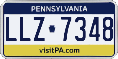 PA license plate LLZ7348