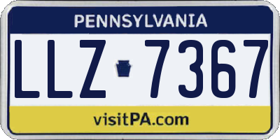 PA license plate LLZ7367