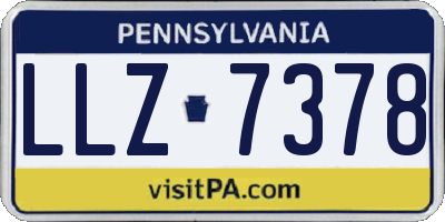 PA license plate LLZ7378