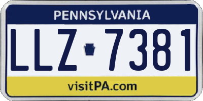 PA license plate LLZ7381