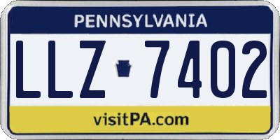 PA license plate LLZ7402