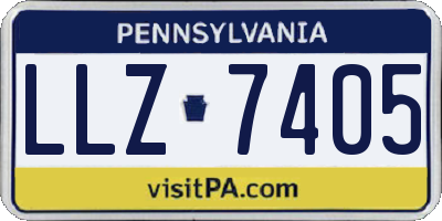 PA license plate LLZ7405