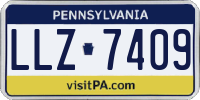 PA license plate LLZ7409