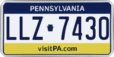 PA license plate LLZ7430