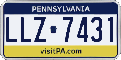 PA license plate LLZ7431