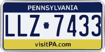 PA license plate LLZ7433