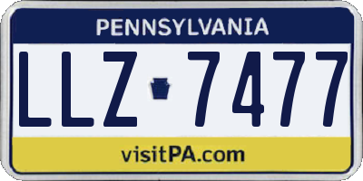 PA license plate LLZ7477