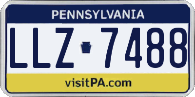 PA license plate LLZ7488