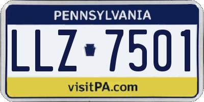 PA license plate LLZ7501