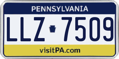 PA license plate LLZ7509