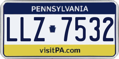 PA license plate LLZ7532