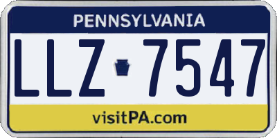 PA license plate LLZ7547