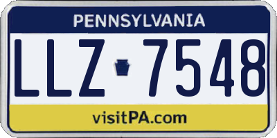 PA license plate LLZ7548
