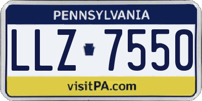 PA license plate LLZ7550