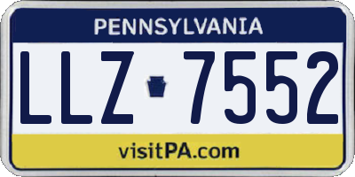 PA license plate LLZ7552