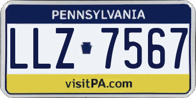 PA license plate LLZ7567