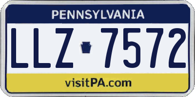 PA license plate LLZ7572