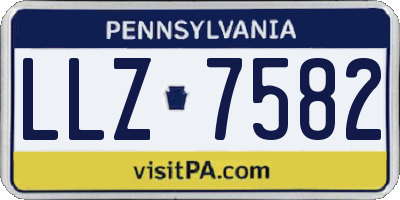 PA license plate LLZ7582