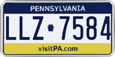 PA license plate LLZ7584