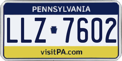 PA license plate LLZ7602
