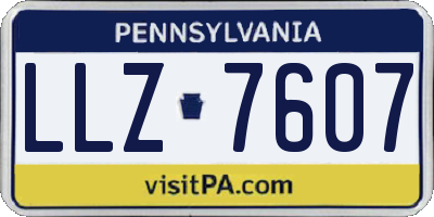 PA license plate LLZ7607