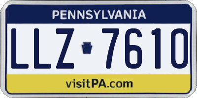 PA license plate LLZ7610